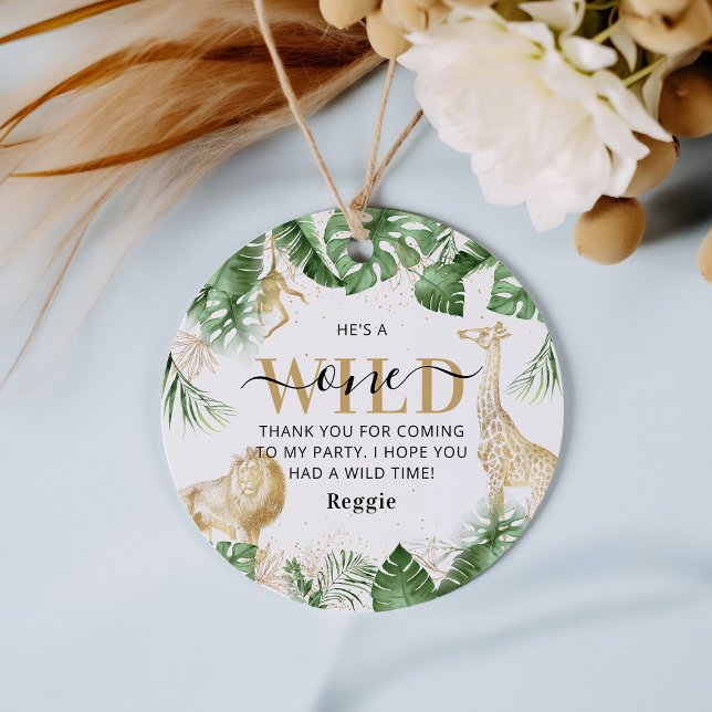 Étiquettes Cadeau Merci d'anniversaire sauvage d'une jungle (Créateur téléchargé)