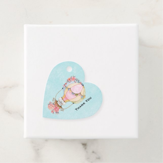 Étiquettes Cadeau Merci d'aquarelle à air chaud (En situation)