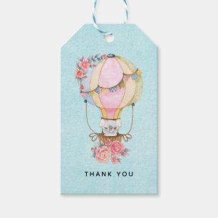 Étiquettes-cadeau Merci d'aquarelle à air chaud