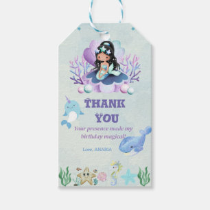 Étiquettes-cadeau Merci d'aquarelle magique Sirène