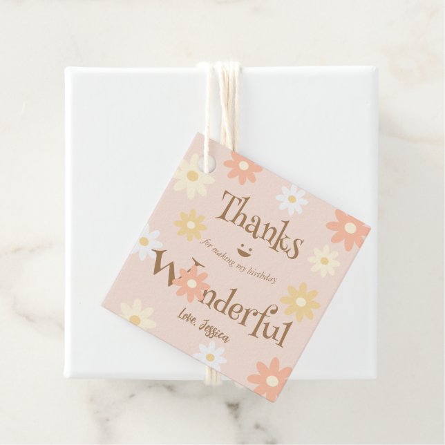 Étiquettes Cadeau Merci D'Avoir Fait Mon 1Er Anniversaire En Pleine  (En situation)