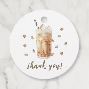 Étiquettes Cadeau Merci de Baby shower à café glacé