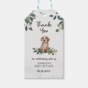 Étiquettes-cadeau Merci de Baby shower à chipette aquarelle