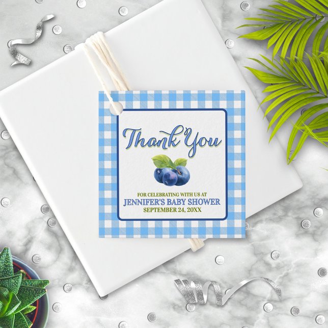 Étiquettes Cadeau Merci de Baby shower à thème Blueberry (Créateur téléchargé)