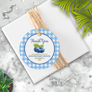 Étiquettes Cadeau Merci de Baby shower à thème Blueberry