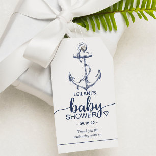 Étiquettes-cadeau Merci de Baby shower Ancre de la marine nautique
