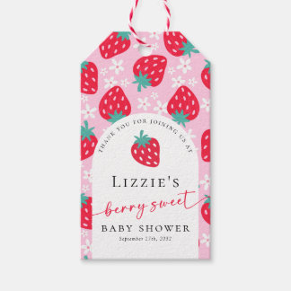 Étiquettes-cadeau Merci de Baby shower Berry Sweet Strawberry