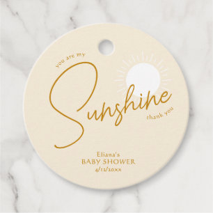 Étiquettes Cadeau Merci de Baby shower Boho Sunshine