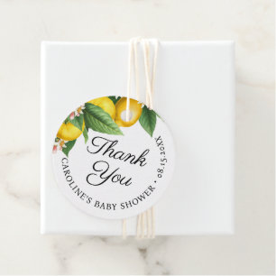 Étiquettes Cadeau Merci de Baby shower Citrus citron