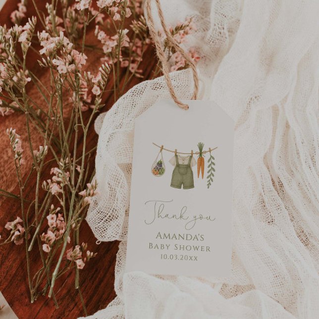 Étiquettes-cadeau Merci de Baby shower cultivé localement (Créateur téléchargé)