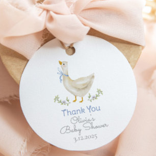 Étiquettes Cadeau Merci de baby shower d'aquarelle de Little Goose