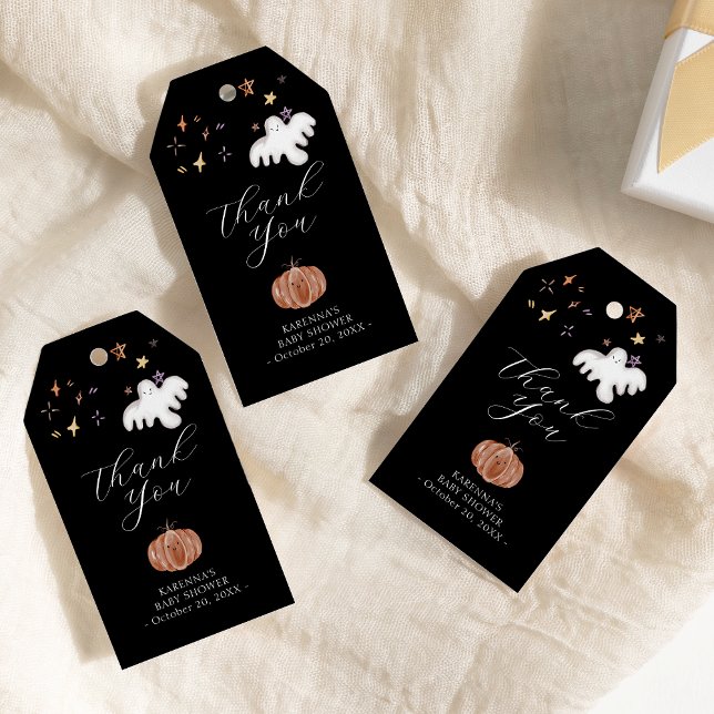 Étiquettes-cadeau Merci de Baby shower de Boho Halloween (Créateur téléchargé)
