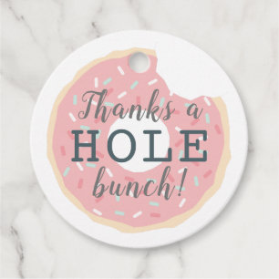 Étiquettes Cadeau Merci de Baby shower de Donut rose