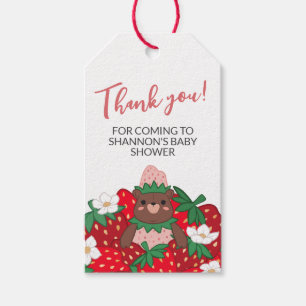 Étiquettes-cadeau Merci de Baby shower de fraise rose pâle Berry