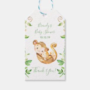 Étiquettes-cadeau Merci de baby shower de jungle de zoo de singe