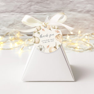 Étiquettes Cadeau Merci de Baby shower de la chute des Citrouilles r