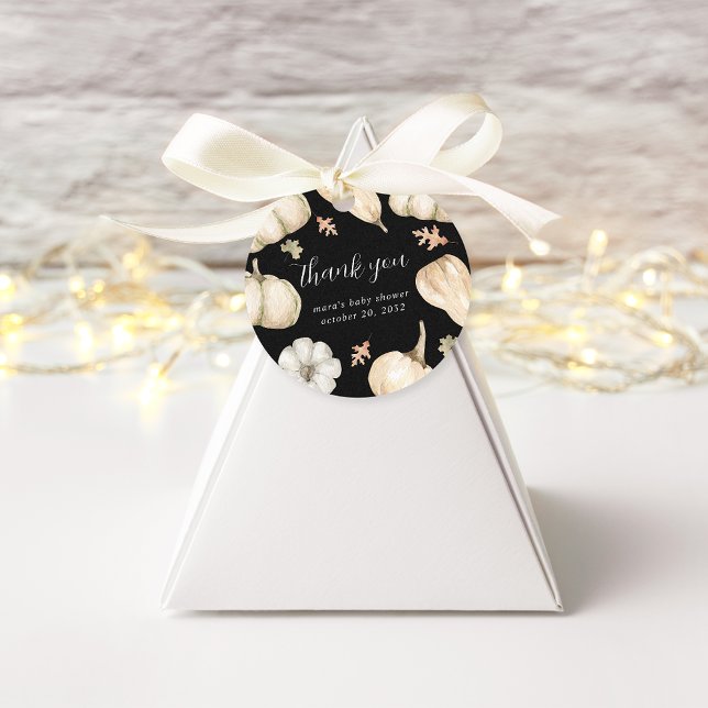 Étiquettes Cadeau Merci de Baby shower de la chute des Citrouilles r (Créateur téléchargé)