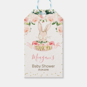 Fille rose et blanc Personnalisé Baby Shower bunting