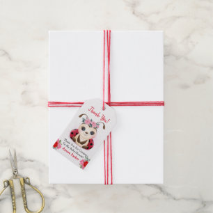 Étiquettes-cadeau Merci de Baby shower de petite fille Ladybug