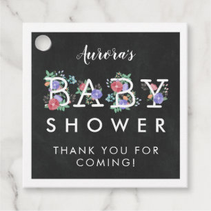 Étiquettes Cadeau Merci de Baby shower de tableau de bord de texte f