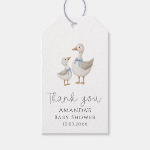 Étiquettes-cadeau Merci de Baby shower d'oie stupide