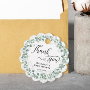 Étiquettes Cadeau Merci de Baby shower écologique des Eucalyptus