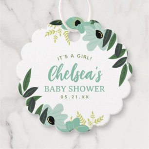 Étiquettes Cadeau Merci de Baby shower floral tropical