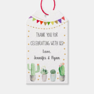Étiquettes-cadeau Merci de Baby shower Gold Fiesta Cactus