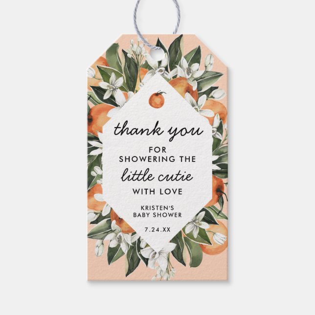Étiquettes-cadeau Merci de Baby shower Little Cutie (Devant)