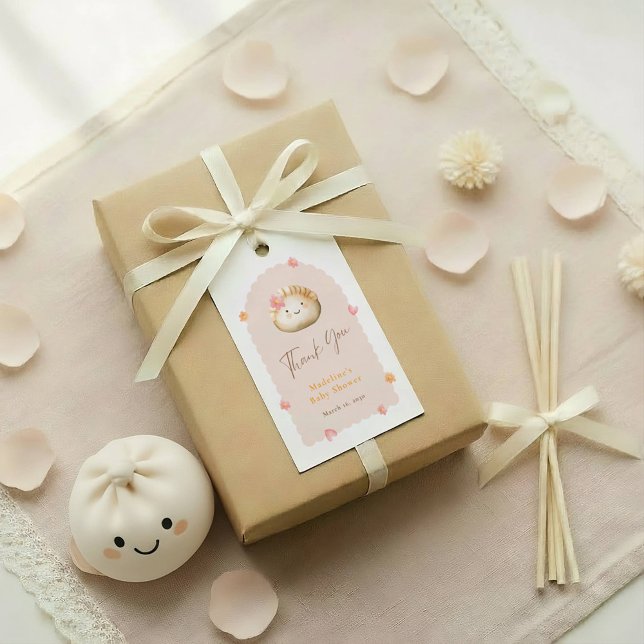 Étiquettes-cadeau Merci de Baby shower pâteux rose pâle (Créateur téléchargé)