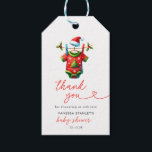 Étiquettes-cadeau Merci de Baby shower Père Noël Red Christmas<br><div class="desc">Ajoutez une touche festive à vos cadeaux avec nos étiquettes Merci Baby shower Père Noël Red Christmas. Dotées d'un joyeux dessin du Père Noël contre un arrière - plan rouge vif, ces étiquettes sont ornées d'accents sur le thème des fêtes comme des saints et des flocons de neige. Parfaits pour...</div>