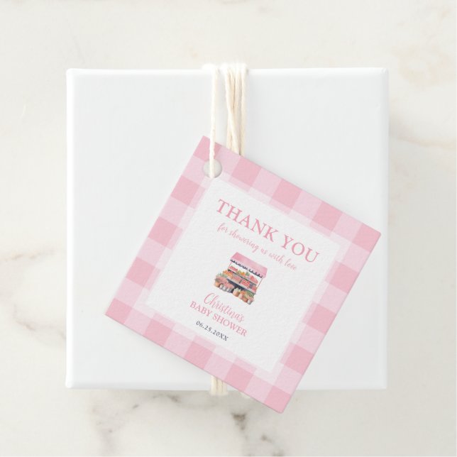 Étiquettes Cadeau Merci de Baby shower pour filles cultivé localemen (En situation)