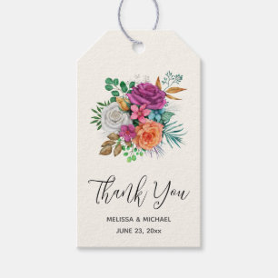 Étiquettes-cadeau Merci de bouquet Roses Roses Roses Rose, Orange et
