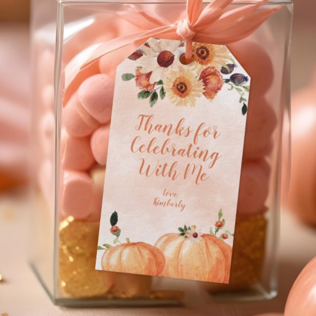 Étiquettes-cadeau Merci de célébrer avec moi Fall (Fall Birthday Party Favor Tag)