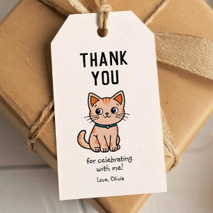 Étiquettes-cadeau Merci de célébrer avec un petit chat