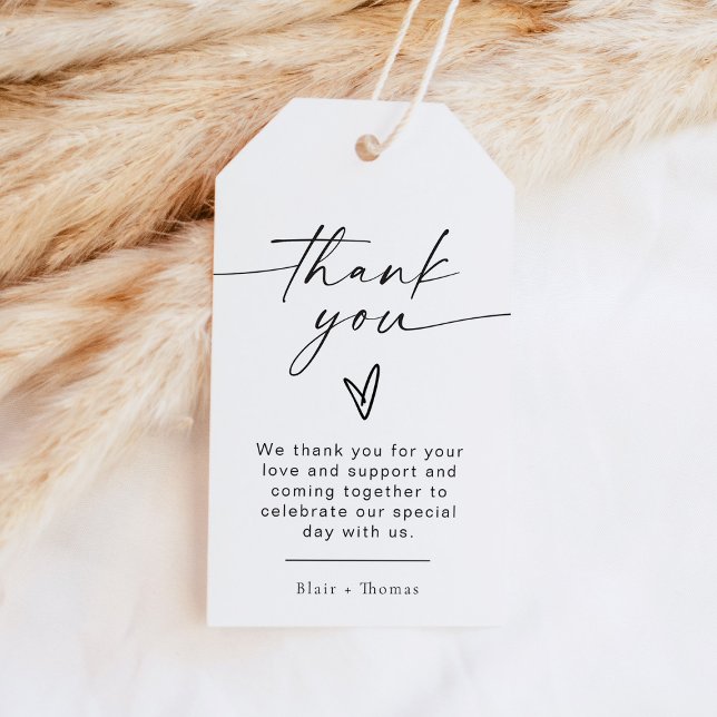 Étiquettes-cadeau MERCI de coeur moderne de Bohême BLAIR (Créateur téléchargé)