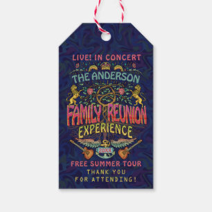 Étiquettes-cadeau Merci de concert de bande de la Réunion de famill