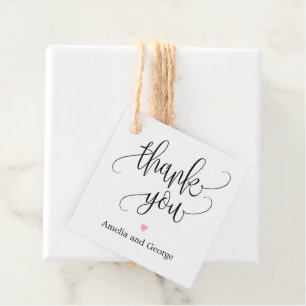 Étiquettes Cadeau Merci DE COULEUR ÉDITABLE Balise Belle calligraphi