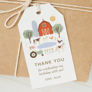 Étiquettes-cadeau Merci de fête d'anniversaire agricole