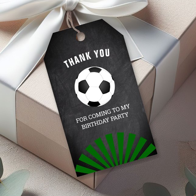 Étiquettes-cadeau Merci de fête d'anniversaire de football (Créateur téléchargé)