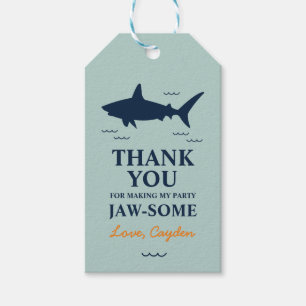 Étiquettes-cadeau Merci de fête d'anniversaire de requins