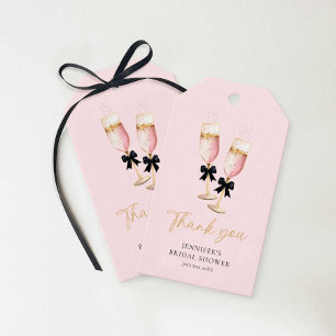 Étiquettes-cadeau Merci de Fête des mariées Champagne rose