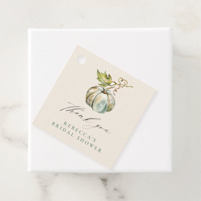 Étiquettes Cadeau Merci de Fête des mariées Citrouille de calligraph (En situation)