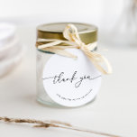 Étiquettes Cadeau Merci de Fête des mariées de calligraphie minimali<br><div class="desc">Conçu pour coordonner avec pour la collection de Faire-part de mariage "Pure". Pour modifier les détails, cliquez sur "Détails". Pour déplacer le texte ou modifier la taille, la police ou la couleur, cliquez sur "Modifier à l'aide de l'outil de conception". Voir le lien de collection sur cette page pour voir...</div>