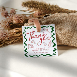 Étiquettes Cadeau Merci de Fête des mariées de pizza italienne à mai