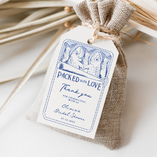 Étiquettes-cadeau Merci de Fête des mariées de sardinage Whimsical