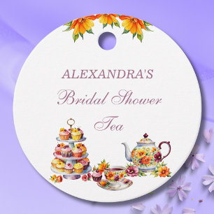 Étiquettes Cadeau Merci de Fête des mariées de thé floral Lilac rose