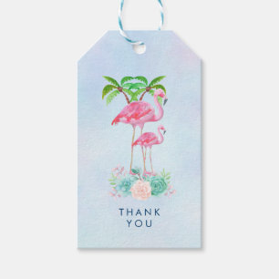 Étiquettes-cadeau Merci de Flamant rose de mamans roses et de bébé