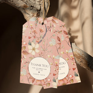 Étiquettes-cadeau Merci de Fleur sauvage en terre cuite Boho personn