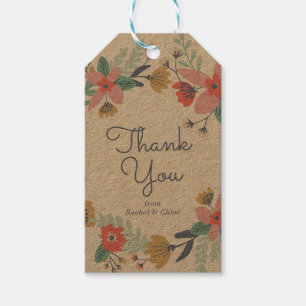 Étiquettes-cadeau Merci de jardin Wreath